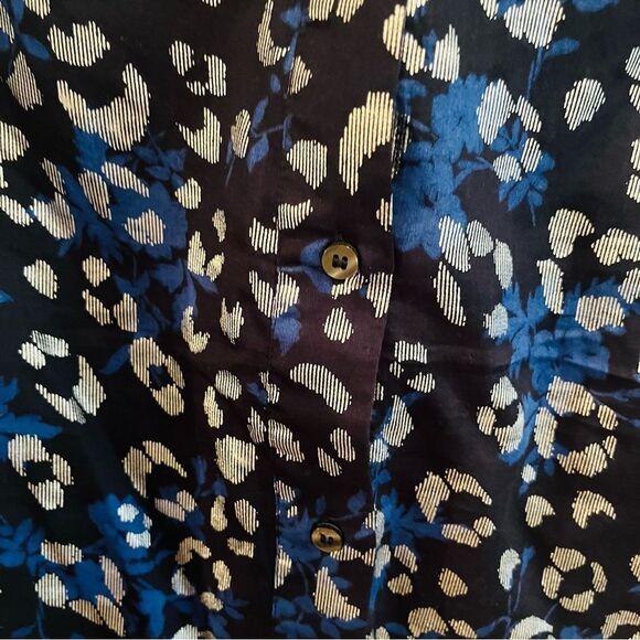 GAP Puff Sleeve Animal Print Blouse - Picture 10 of 12